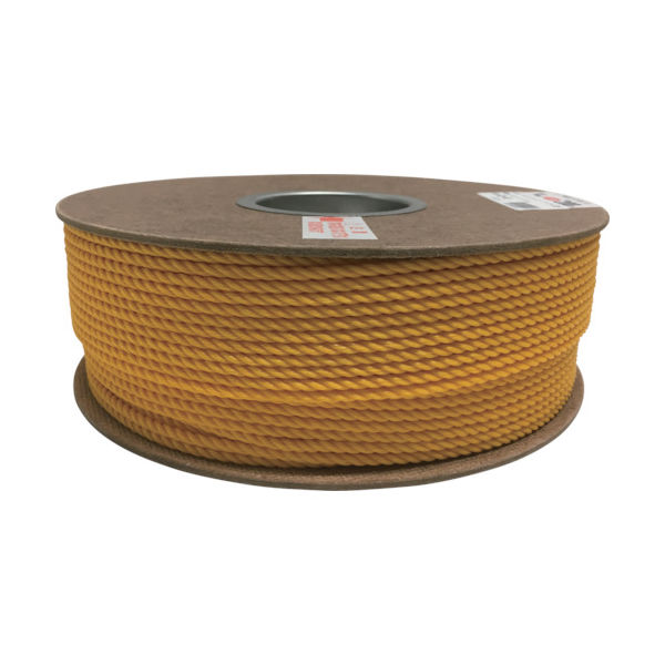 ユタカメイク ポリエチレンロープドラム巻 4mm×200m イエロー PRE-80 1巻 794-7798（直送品）