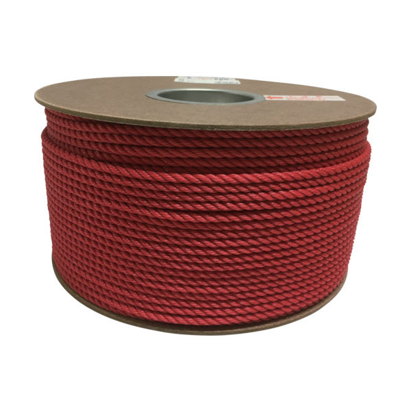 ユタカメイク ポリエチレンロープドラム巻 5mm×200m レッド PRE-91 1巻 794-7852（直送品）