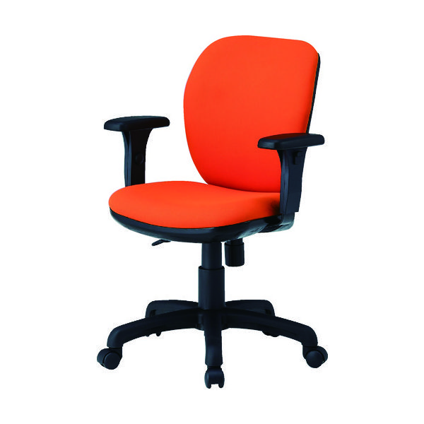 藤沢工業 TOKIO オフィスチェア T字肘付 オレンジ FST-77AT-OR 1脚 818-4965（直送品）