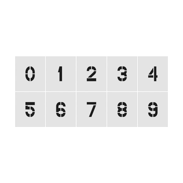 アイマーク IM ステンシル 0~9 1セット10枚単位 文字サイズ100×65mm AST-SETN10065 1セット(1s)（直送品）