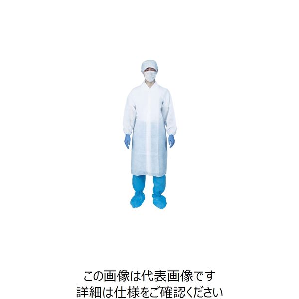 アイテックス 不織布白衣(マジックタイプ) L (50着入)着丈108cm AFWM-L 1箱(50着) 819-2873（直送品）