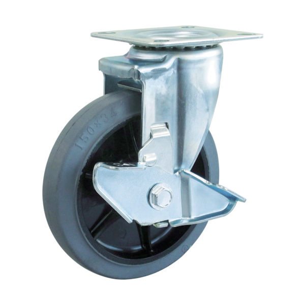 トラスコ中山 TRUSCO キャスター TYSシリーズ 自在 SP付 グレーゴム車150mm TYSB-150G 1個 819-5387（直送品）
