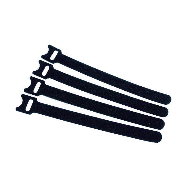 トラスコ中山 TRUSCO マジックバンド 耐候性 ストラップ 15cm 黒 (4本入) MKSW-1915-BK 1袋(4本)（直送品）
