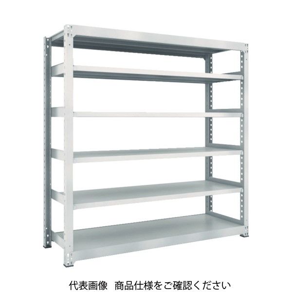 TRUSCO スチールラック M5型中量棚 1800×471×H1800 6段 単体 ネオグレー M5-6656 NG 1台(1個)（直送品）