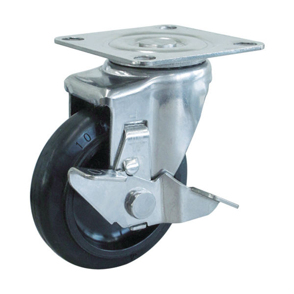 トラスコ中山 TRUSCO キャスター TYSシリーズ オールステンレス 自在 SP付 ゴム車125mm TYSB-SUS-125 1個（直送品）