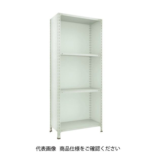 TRUSCO スチールラック 軽量棚背板・側板付 1800X450XH2100 4段 ネオグレー 76X-24 NG 1台(1個)（直送品）