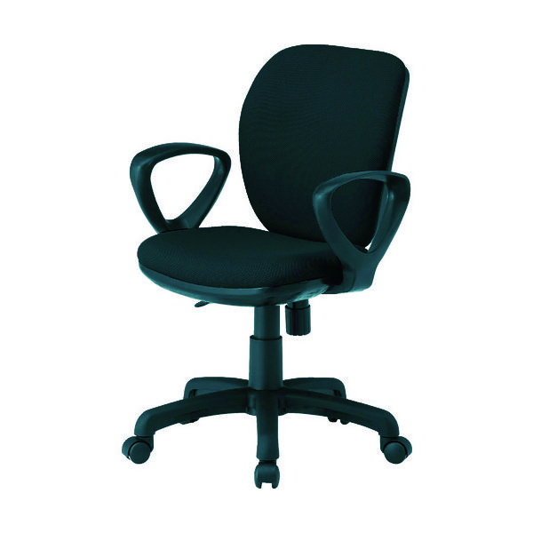 藤沢工業 TOKIO オフィスチェア ループ肘付 ブラック FST-77A-BK 1脚 818-4958（直送品） 27,651円