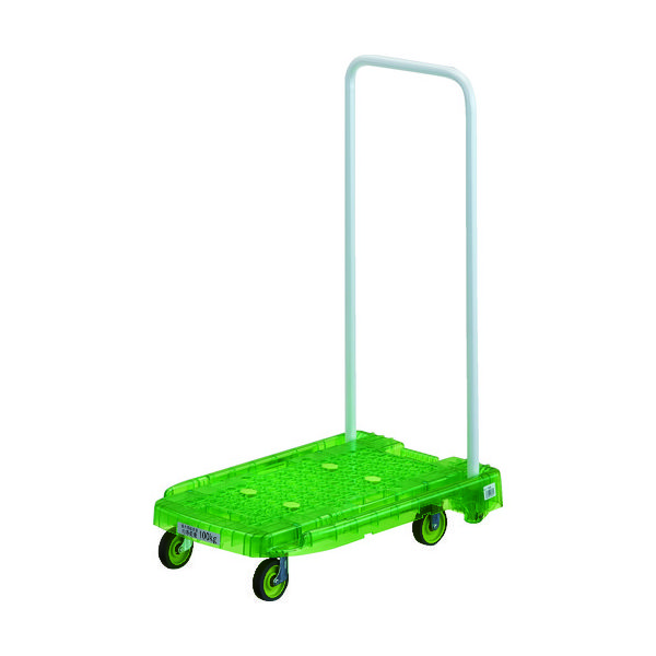 トラスコ中山 TRUSCO 【売切廃番】樹脂台車 アクロキャリー PC製 省音車輪 600X390 グリーン透明 AC-1PC-GN 1台（直送品）