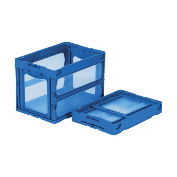三甲 サンコー 折りたたみコンテナー 559240 マドコンOー60Bブルー SKO-O-60B-BL 1個 795-8773（直送品）