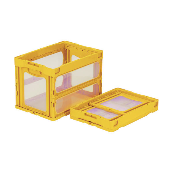 三甲 サンコー 折りたたみコンテナー 559240 マドコンOー60Bイエロー SKO-O-60B-YE 1個 795-8820（直送品）