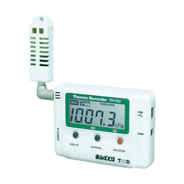 ティアンドデイ おんどとり 温度・湿度・大気圧データロガー TR-73U 1個 819-5884（直送品）