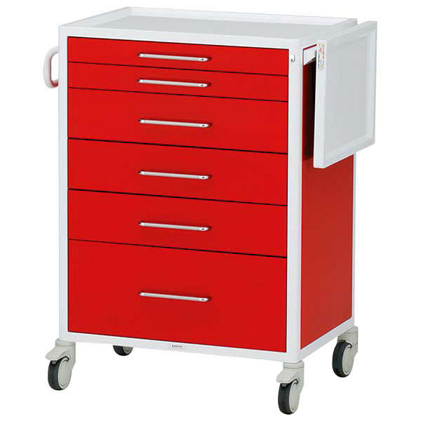 ケルン 救急カート タイプL(6段) レッド KC-1321 1台 24-5339-03-05（直送品）