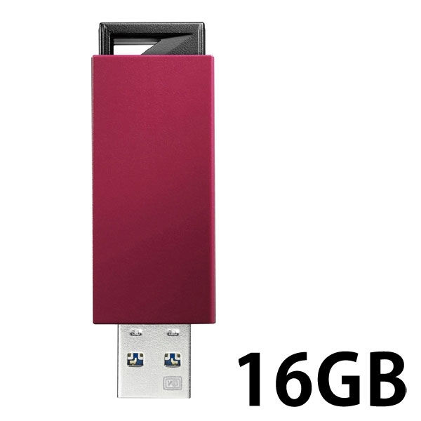 アイ・オー・データ機器 USB3.0/2.0対応 ノック式USBメモリー 16GB レッド U3-PSH16G/R 1個