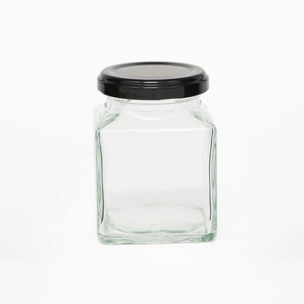 【ケース販売】保存瓶 黒キャップ 10個セット K180四角 007896006 1ケース(10個入×10セット 合計100個)（直送品）