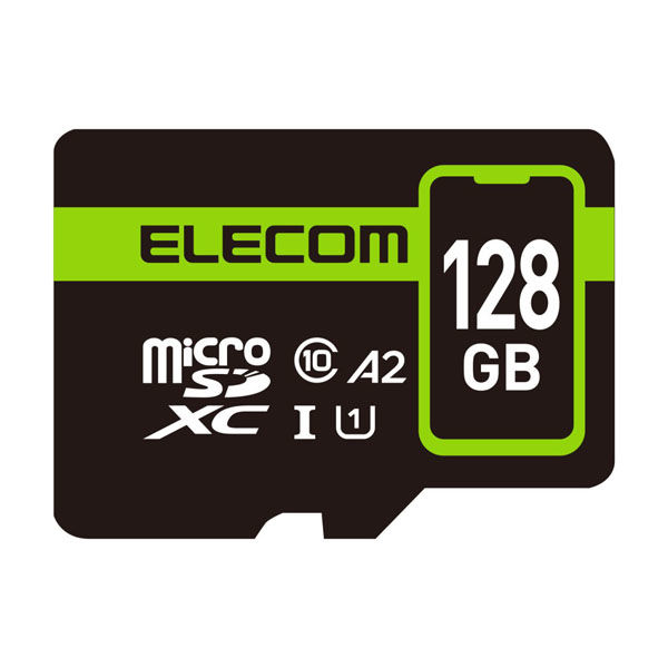 マイクロSDカード microSDXC 128GB Class10 UHS-I MF-SP128GU11A2R エレコム 1個 - アスクル