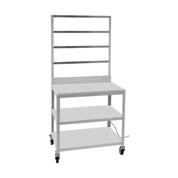 トラスコ中山 TRUSCO スーパーラックデスク型フリーバー式 コンセント付 ウレタン車輪付 BDD-993B4TNCUW 1台（直送品）