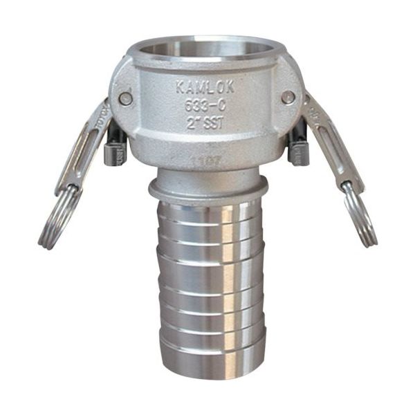 工場設備配管・各種機械組込用 カムロック ツインロックタイプカプラー ホースシャンク 2ー1/2インチ ステンレススチール 633ーCLー2（直送品）