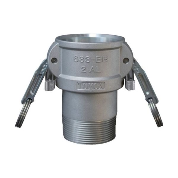 トヨックス カムロック ツインロックタイプカプラー オネジ アルミ 633ーBBL 3インチ AL 633-BBL-3-AL 1個（直送品）