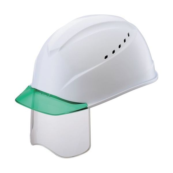 谷沢製作所 タニザワ エアライトS搭載ヘルメット（透明ひさし・溝・通気孔・シールド付）