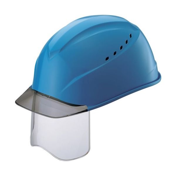 谷沢製作所 タニザワ エアライトS搭載ヘルメット(グレー透明ひさし・溝・通気孔・シールド付) 青色 1230VJ-SH-V2-B1-J 1個（直送品）