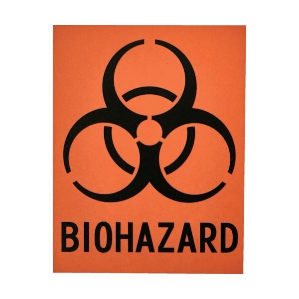 トラスコ中山 TRUSCO バイオハザードステッカー 110x85mm 1組12枚入 BS11085-OR 1組(12枚) 382-1014（直送品）