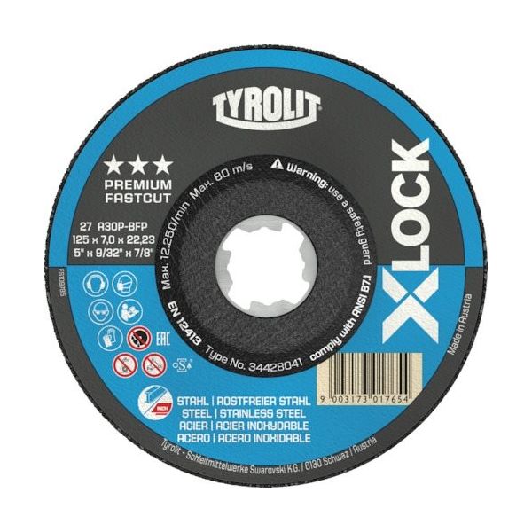 Tyrolit XーLOCK オフセット砥石 プレミアムタイプ 125mm