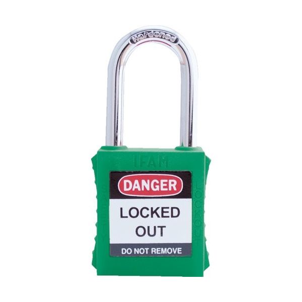 IFAM イファム ロックアウト用南京錠 スチール製シャックル 緑 044820 1個 386-0976（直送品）