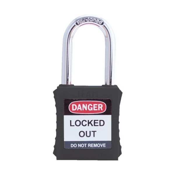 IFAM イファム ロックアウト用南京錠 スチール製シャックル 黒 044860 1個 386-0957（直送品）