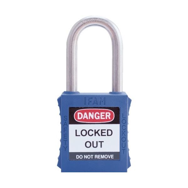 IFAM イファム ロックアウト用南京錠 ステンレス製シャックル 青 044750 1個 386-0947（直送品）