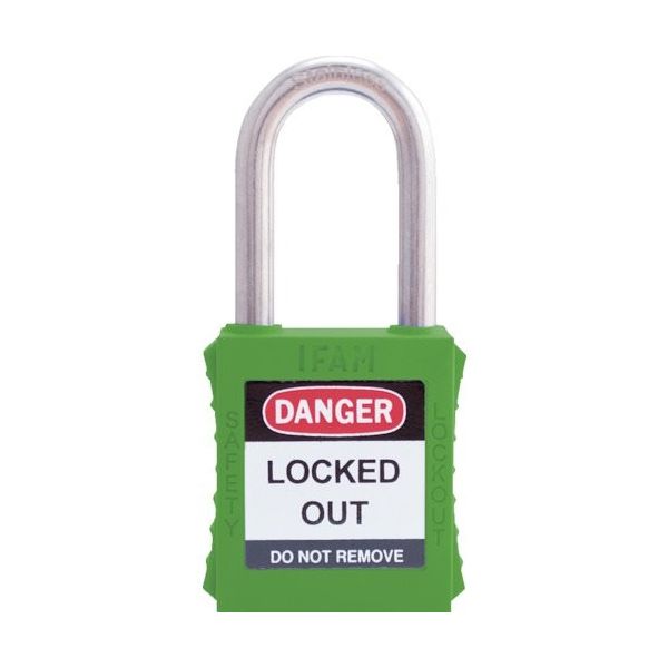 IFAM イファム ロックアウト用南京錠 ステンレス製シャックル 緑 044830 1個 386-0948（直送品）