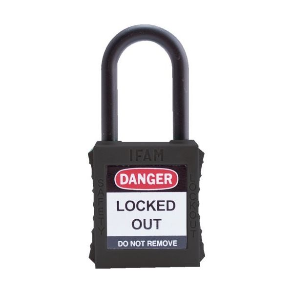 IFAM イファム ロックアウト用南京錠 ナイロン製シャックル 黒 044880 1個 386-0952（直送品）