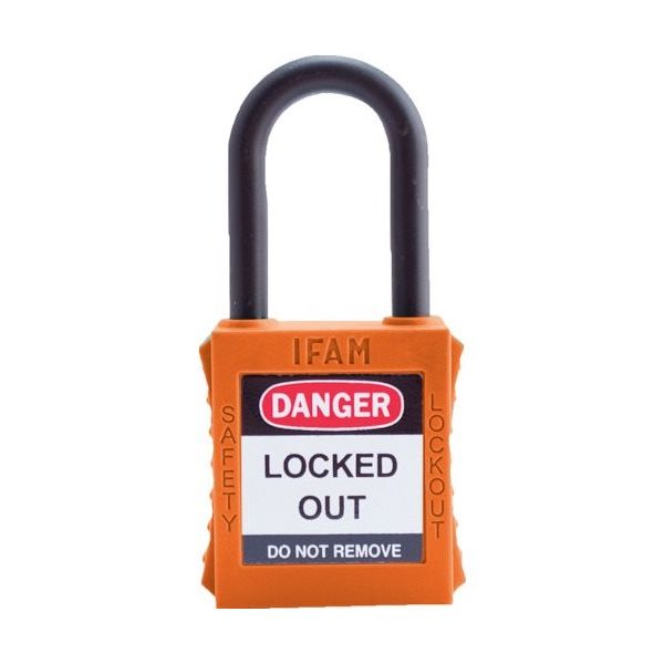 IFAM イファム ロックアウト用南京錠 ナイロン製シャックル オレンジ 044920 1個 386-0950（直送品）