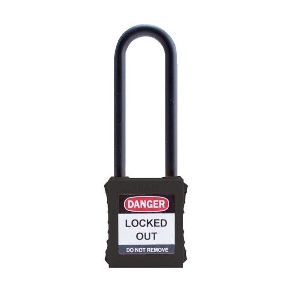 IFAM イファム ロックアウト用南京錠 ナイロン製シャックル(ツル長) 黒 044886 1個 386-0973（直送品）