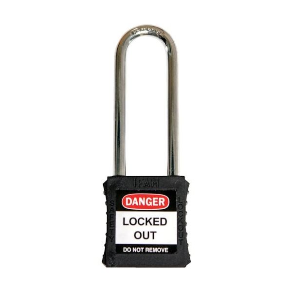 IFAM イファム ロックアウト用南京錠 スチール製シャックル(ツル長) 黒 044866 1個 385-7038（直送品）