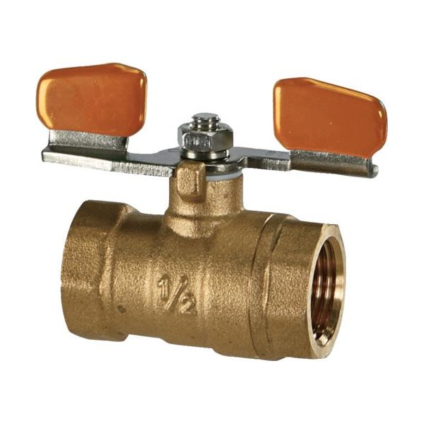 トラスコ中山 TRUSCO ボールバルブ フルボア(大流量)タイプ蝶ハンドル(600型・黄銅)3/4 BAV-BFBH20A 1個（直送品）