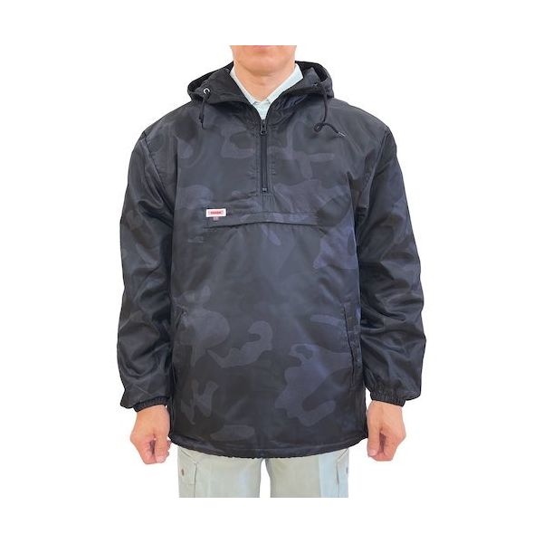 トーマセンイ TEAGLES 17355 フード付き中綿キルトかぶりヤッケ ブラック迷彩M CAMO M 1枚 454-1605（直送品）