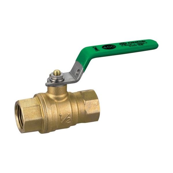 オンダ製作所 FF型(フルボール) RoHS指令対応 Rc3/8×Rc3/8 グリーンレバーハンドル G-FF-10 1個 267-2055（直送品）