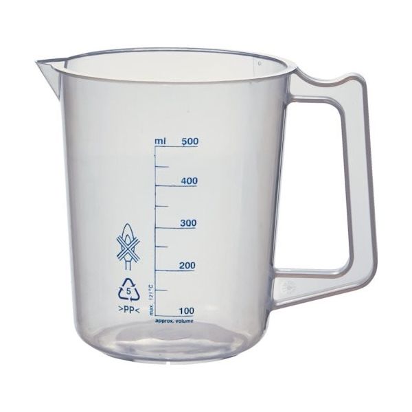 トラスコ中山 TRUSCO ポリプロピレン青目盛ビーカー 500ml(取手付) HPB-500 1個 355-3441（直送品）