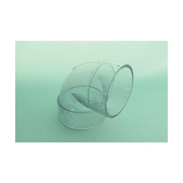 東栄管機 トーエー VU継手 90°エルボ 透明 50 VUDL-C50 1個 857-9173（直送品）