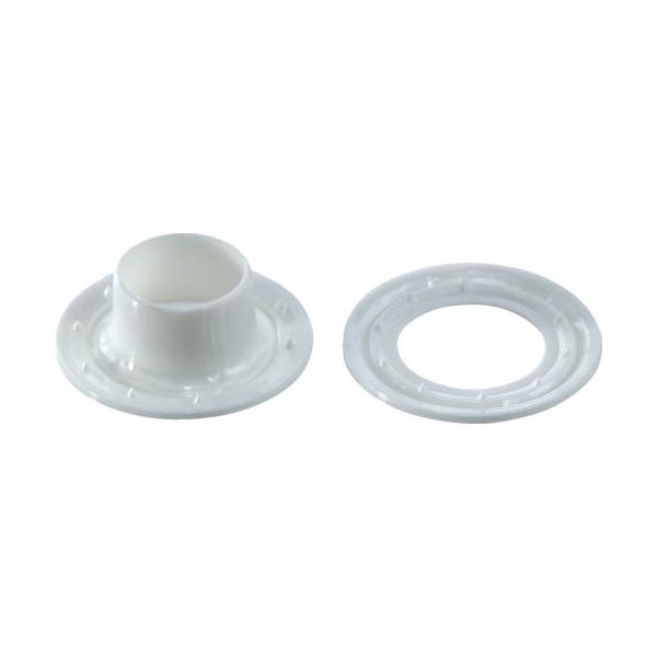 TRUSCO 両面ハトメ ポリカーボネート白 12mm 15組入 (ブリスターパック入) P-THP-JW12 1パック(15組)（直送品）