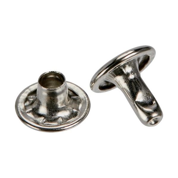 TRUSCO 大カシメ スチール ニッケルメッキ 9mm 足長11.5mm 30組入 (ブリスターパック入) P-THP-CN11.5（直送品）