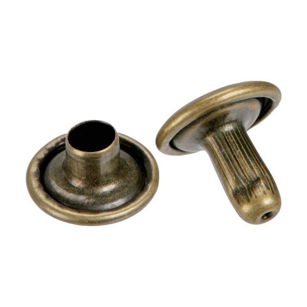 TRUSCO 大カシメ スチール 金ブロンズメッキ 9mm 足長8.5mm 30組入 (ブリスターパック入) P-THP-CG8.5（直送品）