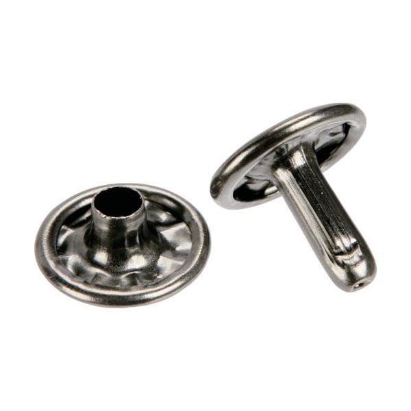 TRUSCO 特大カシメ スチール 黒ニッケルメッキ 13mm 20組入 (ブリスターパック入) P-THP-TCBN 1パック(20組)（直送品）