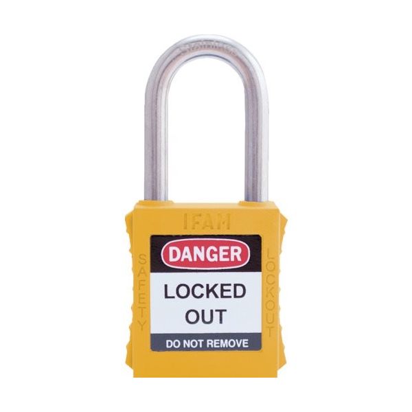 IFAM イファム ロックアウト用南京錠 ステンレス製シャックル 黄 044790 1個 386-0974（直送品）