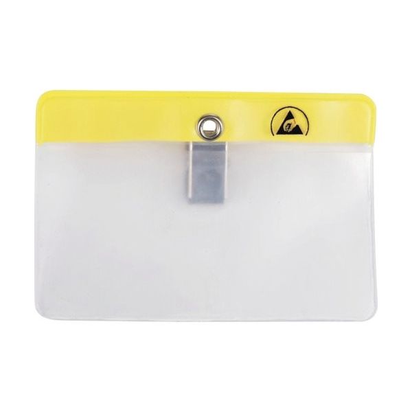 DESCO JAPAN 静電対策ネームカードホルダー クリップタイプ横型 109X85mm 35013 1個 111-4377（直送品）