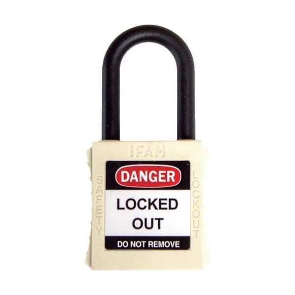 IFAM イファム ロックアウト用南京錠 ナイロン製シャックル 白 044680 1個 386-0969（直送品）