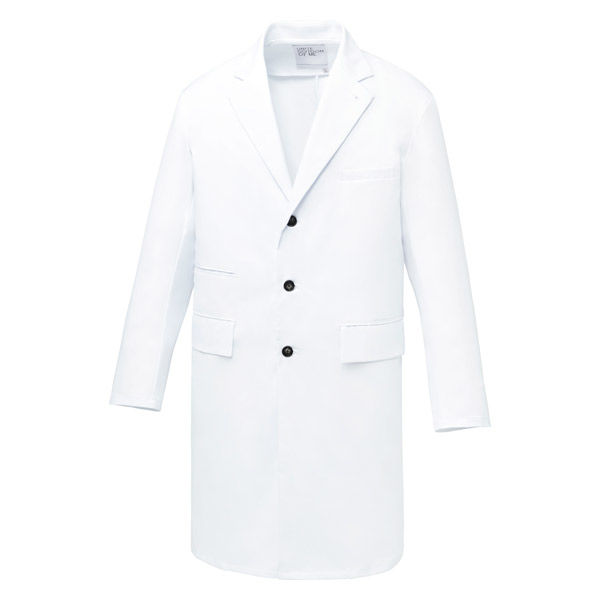 チトセ ドクターコート(長袖) 男性用 ホワイト L DOM-0030 1枚（取寄品）