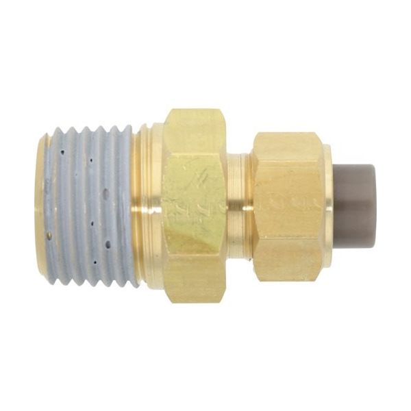 潤工社 黄銅製継手(ミリ系列) ニップル 10×7.5mm PT1/2 PN-10X7.5-PT1/2-BS 1個 384-0402（直送品）