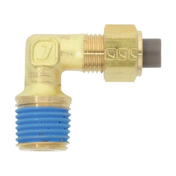 潤工社 黄銅製継手(ミリ系列) エルボ 6×4mm PT1/4 PL-6X4-PT1/4-BS 1個 384-0890（直送品）