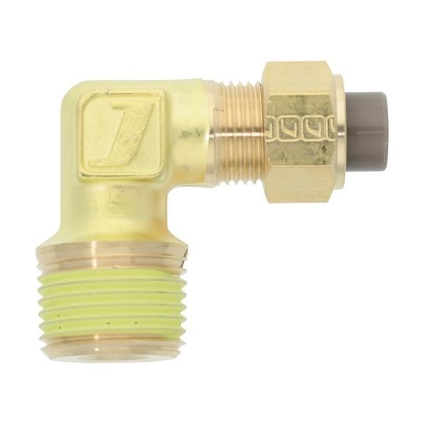 潤工社 黄銅製継手(ミリ系列) エルボ 8×5mm PT3/8 PL-8X5-PT3/8-BS 1個 384-0901（直送品）